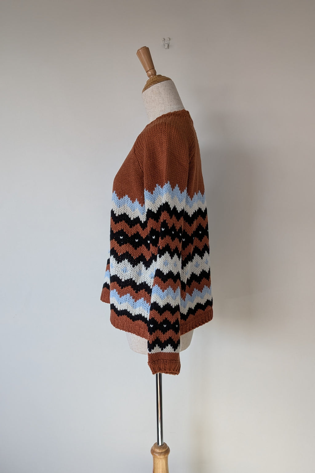 New U Collection Zig Zag Chunky Knit Wool Blend Jumper Size M/L BNWT RRP $69.95
