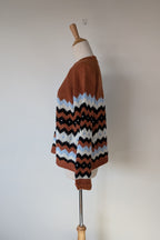 New U Collection Zig Zag Chunky Knit Wool Blend Jumper Size M/L BNWT RRP $69.95