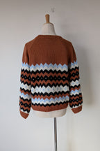 New U Collection Zig Zag Chunky Knit Wool Blend Jumper Size M/L BNWT RRP $69.95
