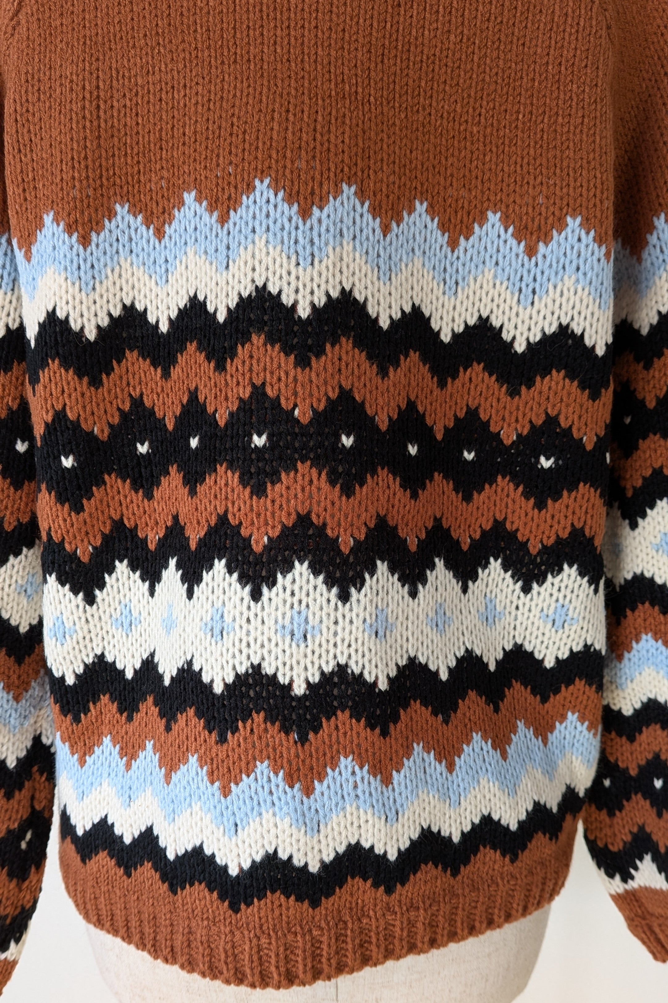 New U Collection Zig Zag Chunky Knit Wool Blend Jumper Size M/L BNWT RRP $69.95