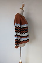 New U Collection Zig Zag Chunky Knit Wool Blend Jumper Size M/L BNWT RRP $69.95