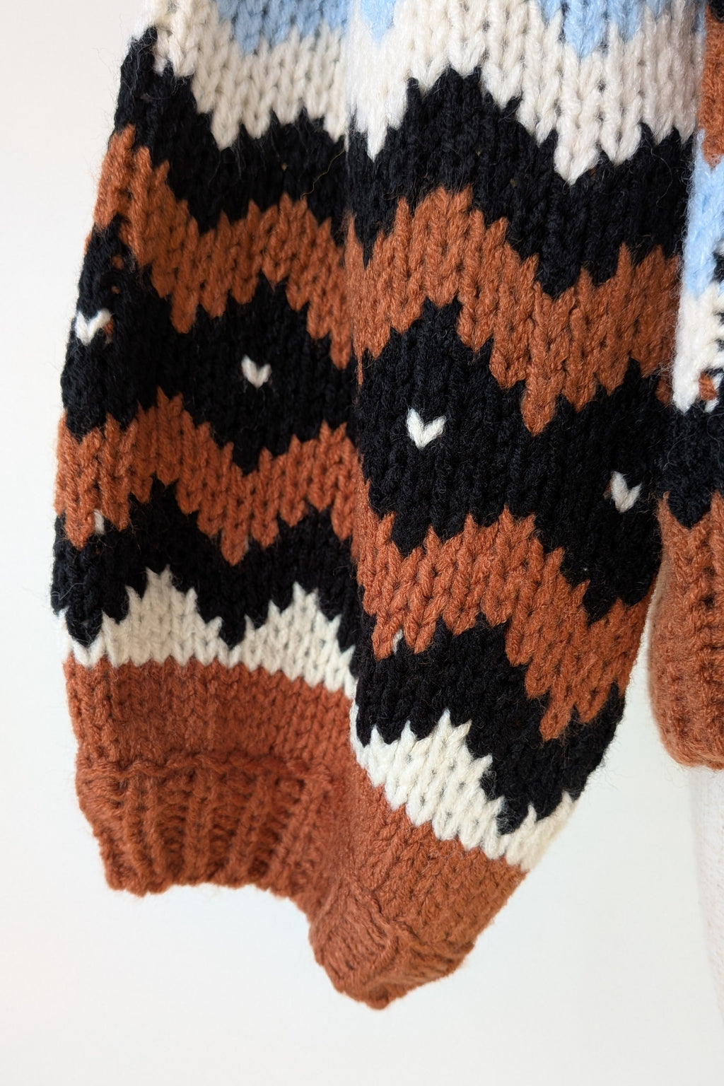 New U Collection Zig Zag Chunky Knit Wool Blend Jumper Size M/L BNWT RRP $69.95