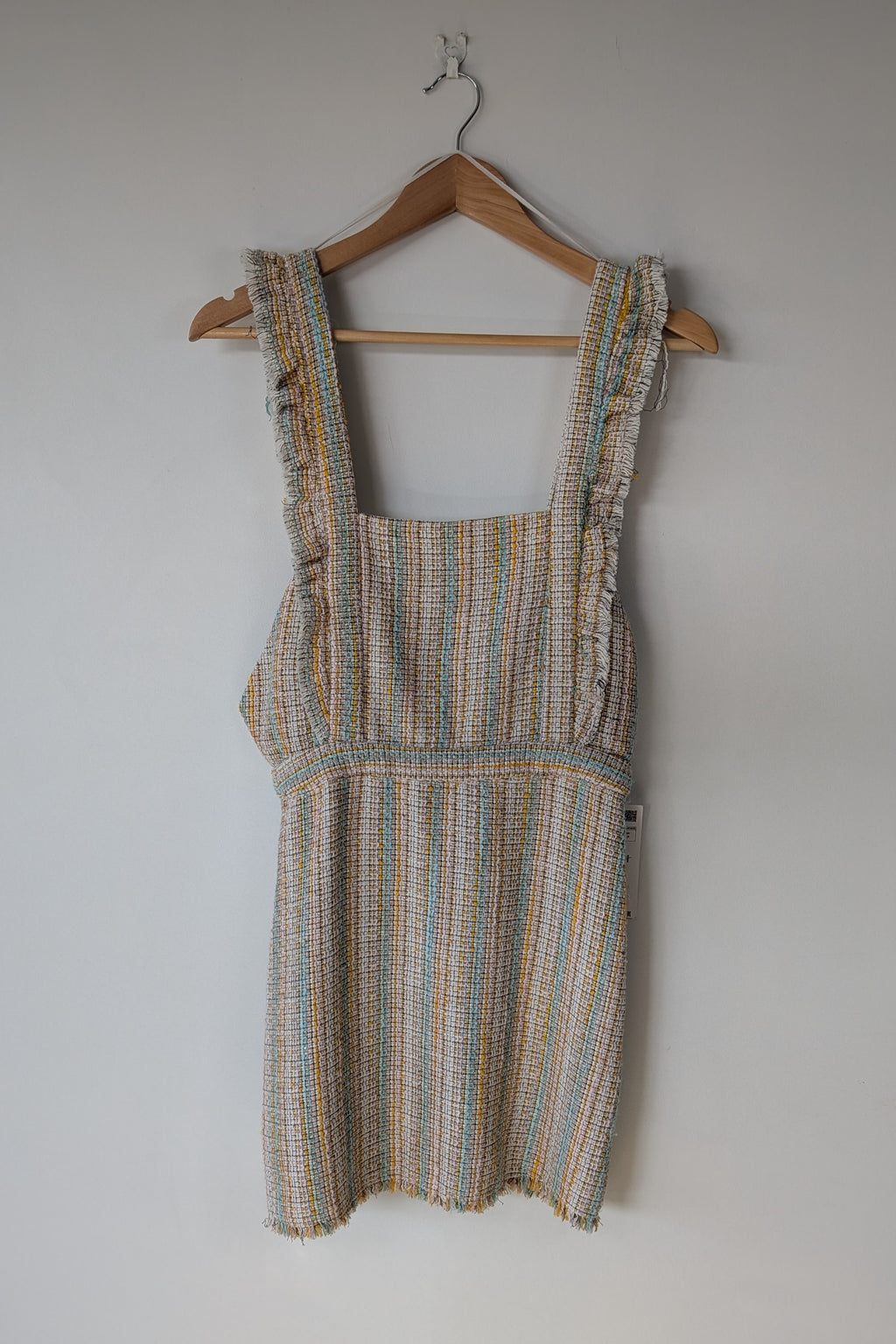 Zara Pastel Tweed Pinafore Mini Dress Size S BNWT RRP $69.95