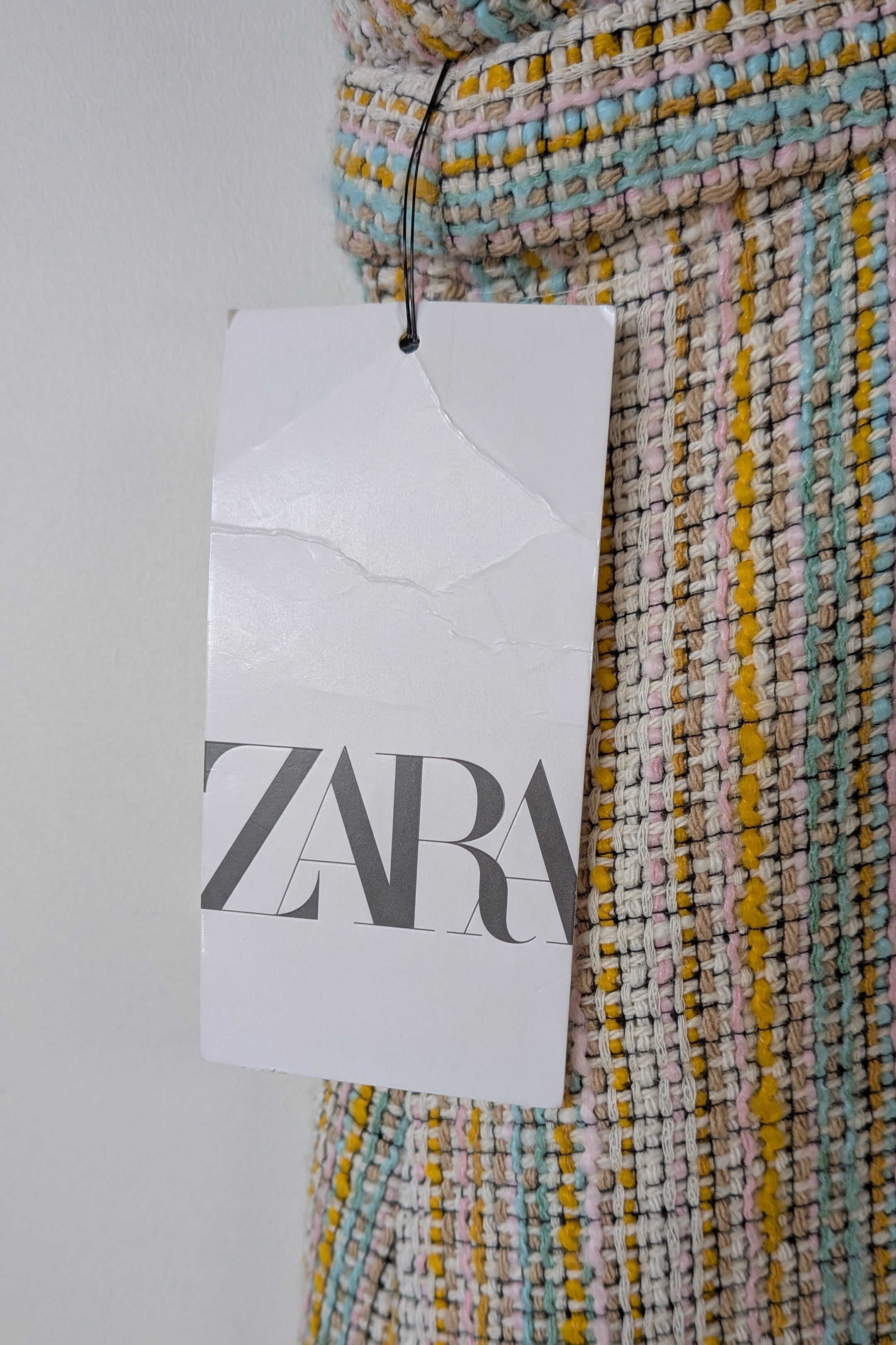 Zara Pastel Tweed Pinafore Mini Dress Size S BNWT RRP $69.95