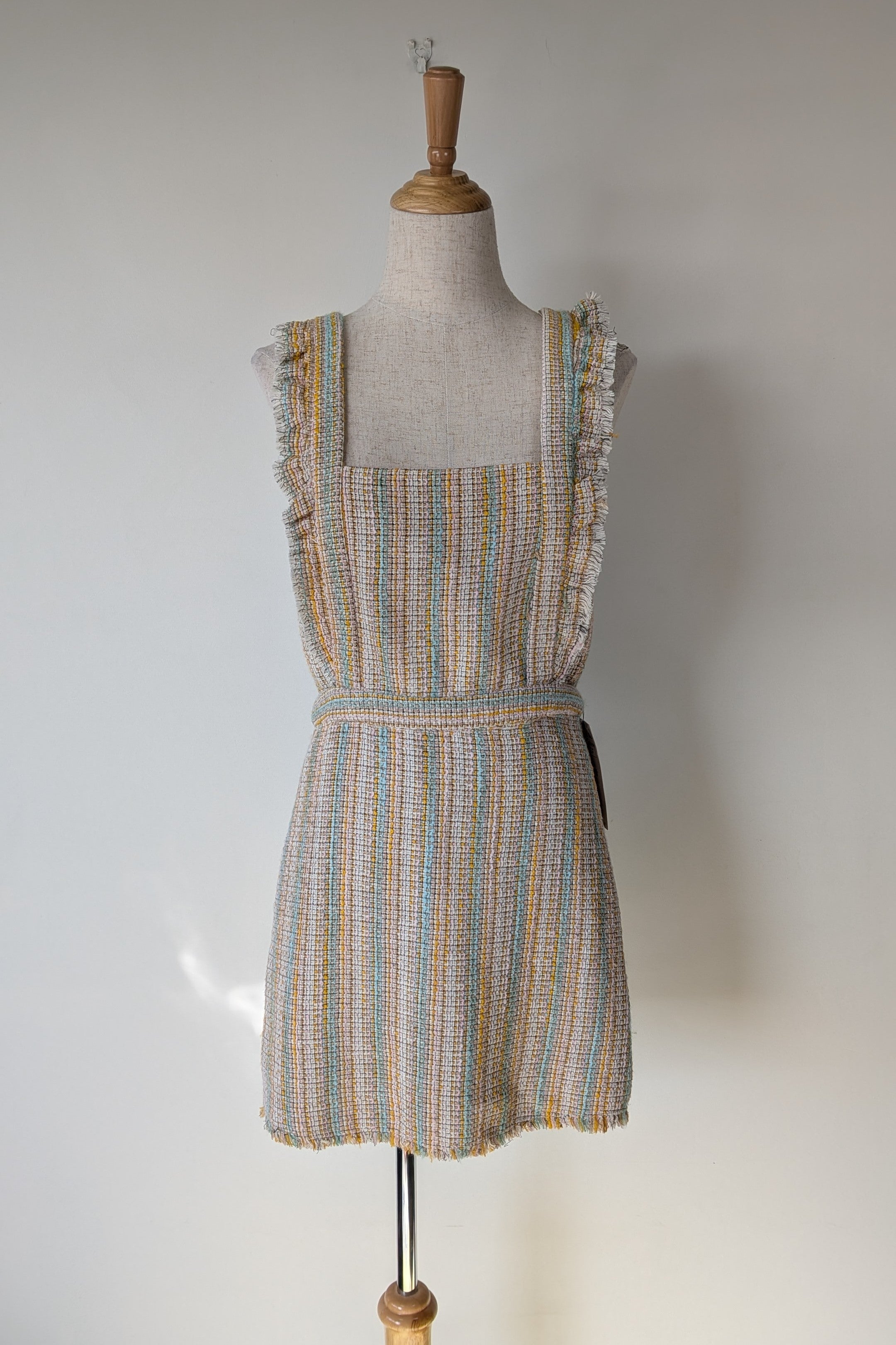 Zara Pastel Tweed Pinafore Mini Dress Size S Brand New With Tags RRP $69.95