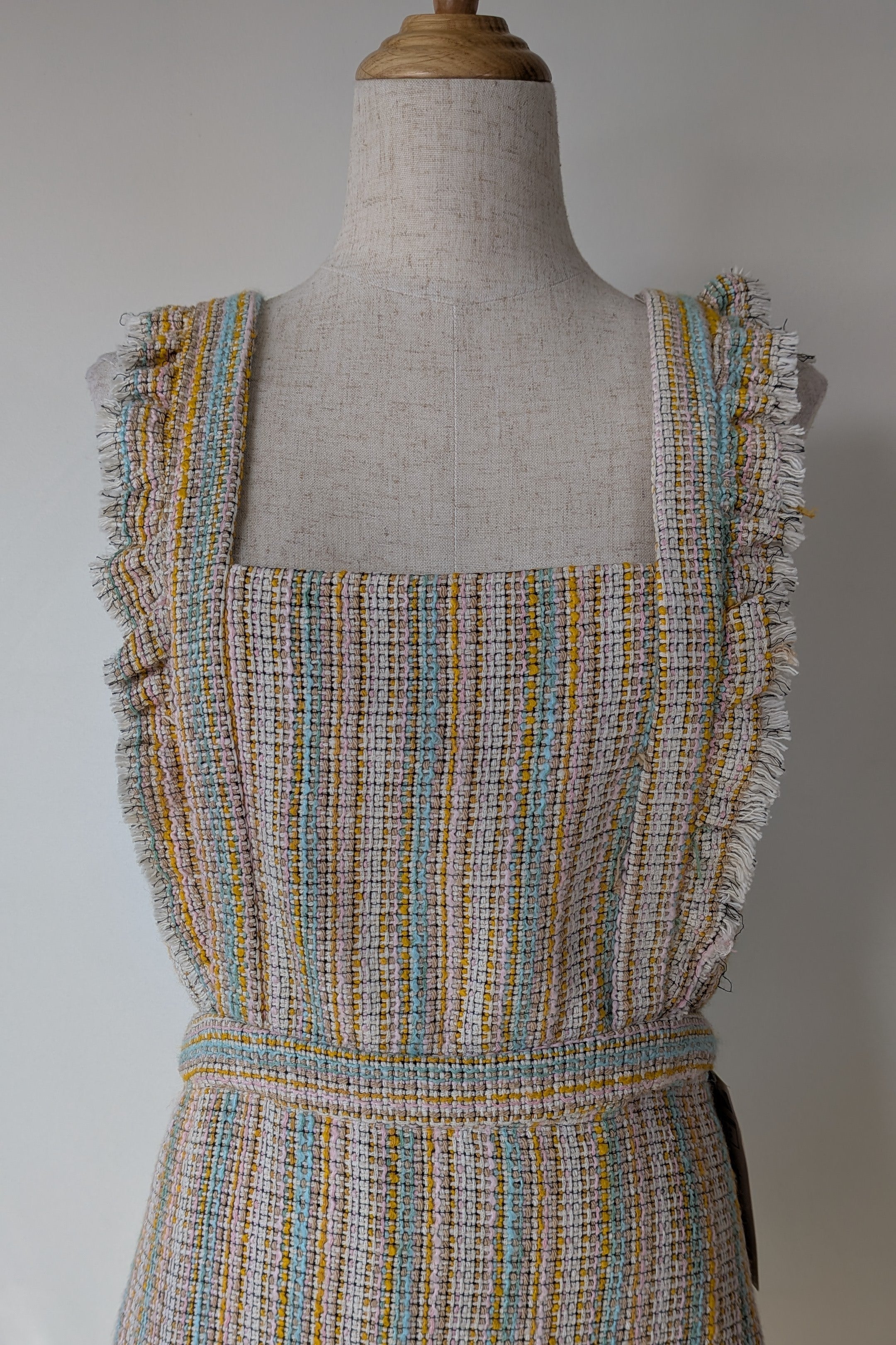 Zara Pastel Tweed Pinafore Mini Dress Size S Brand New With Tags RRP $69.95