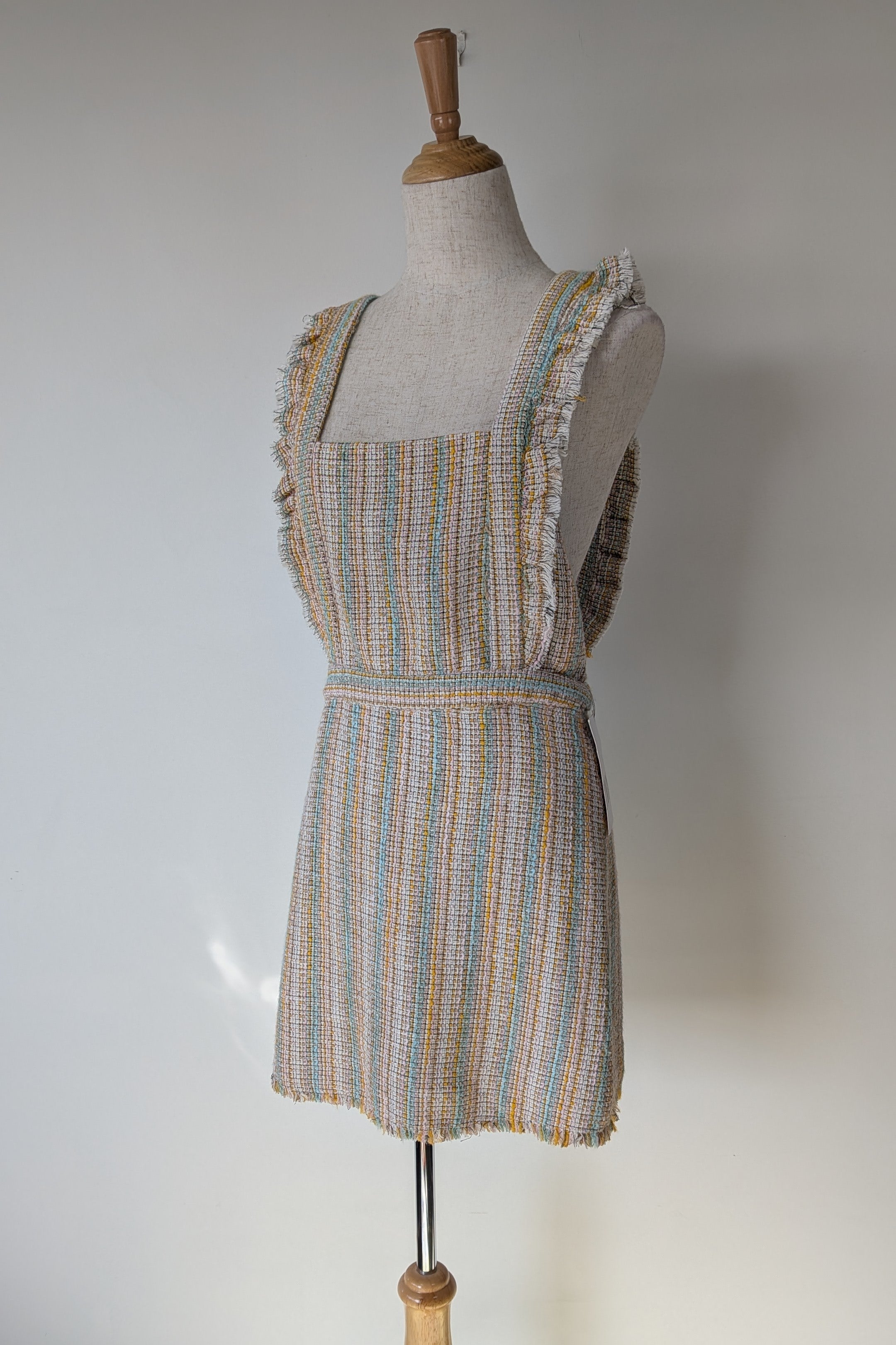Zara Pastel Tweed Pinafore Mini Dress Size S BNWT RRP $69.95