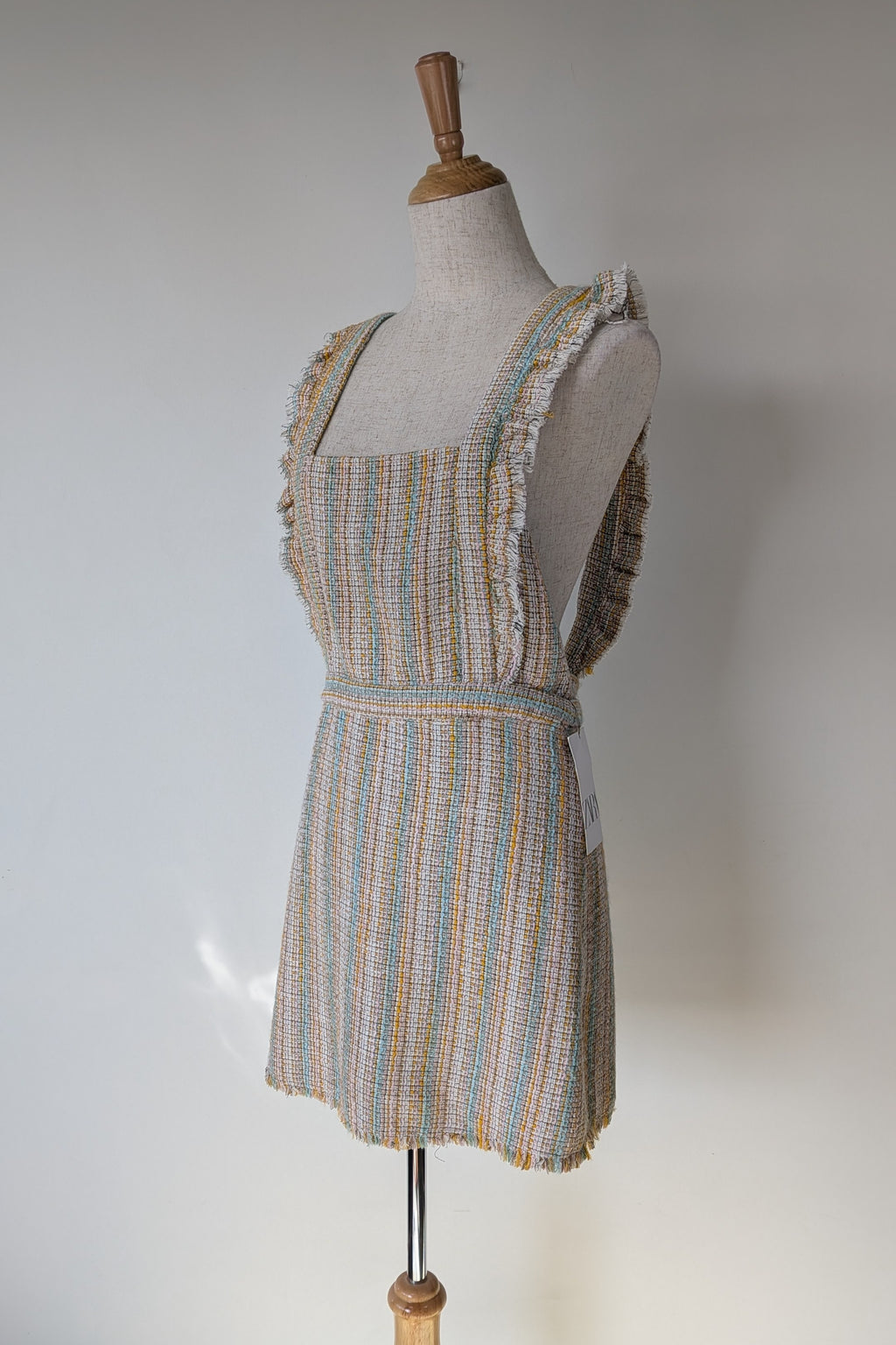 Zara Pastel Tweed Pinafore Mini Dress Size S BNWT RRP $69.95