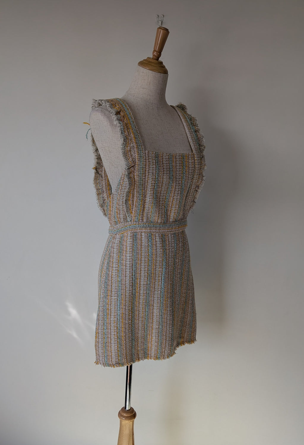 Zara Pastel Tweed Pinafore Mini Dress Size S BNWT RRP $69.95
