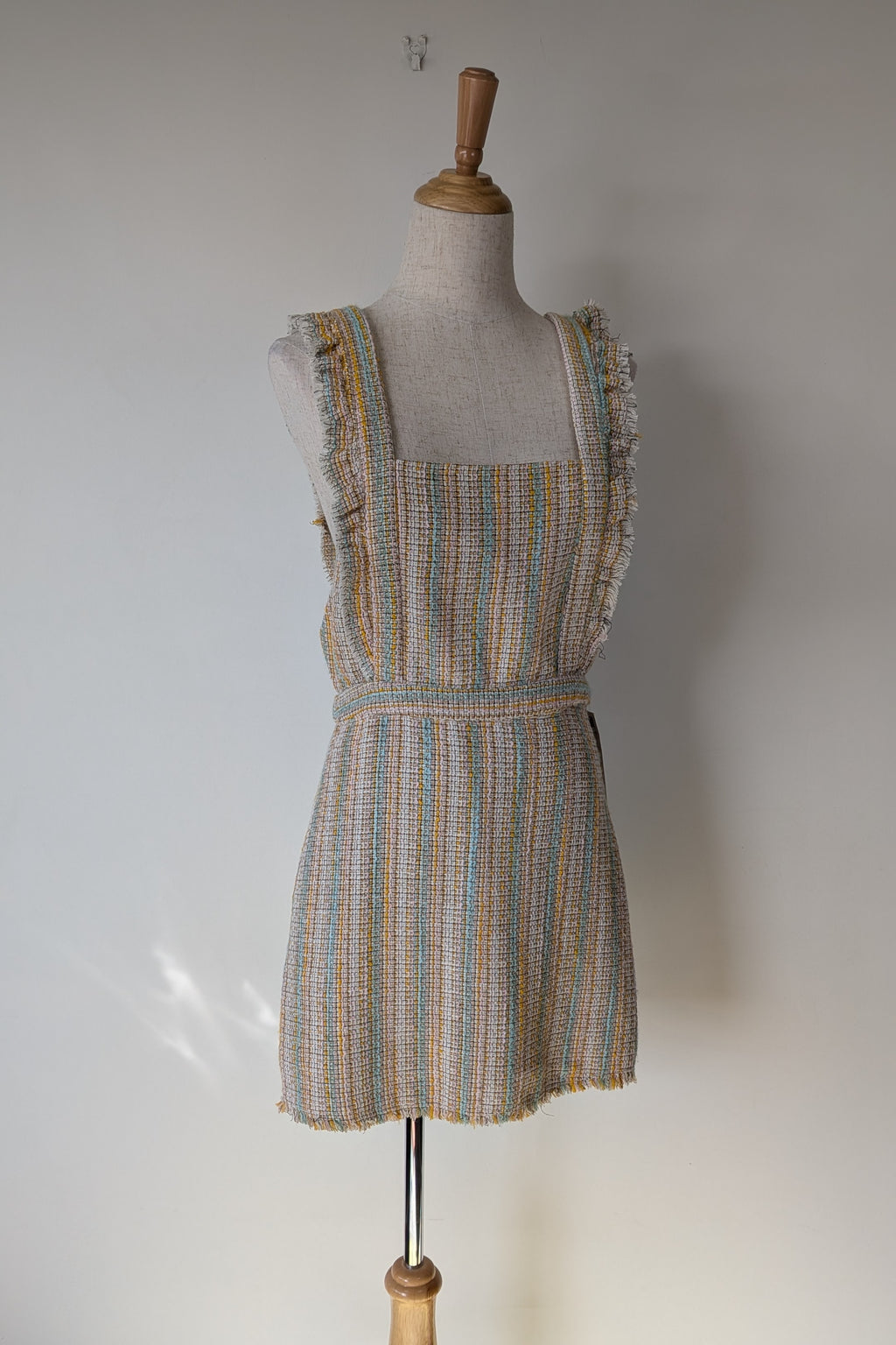 Zara Pastel Tweed Pinafore Mini Dress Size S BNWT RRP $69.95