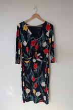 Phase Eight Nicole Printed Dress in Navy Size 16 BNWT RRP $250