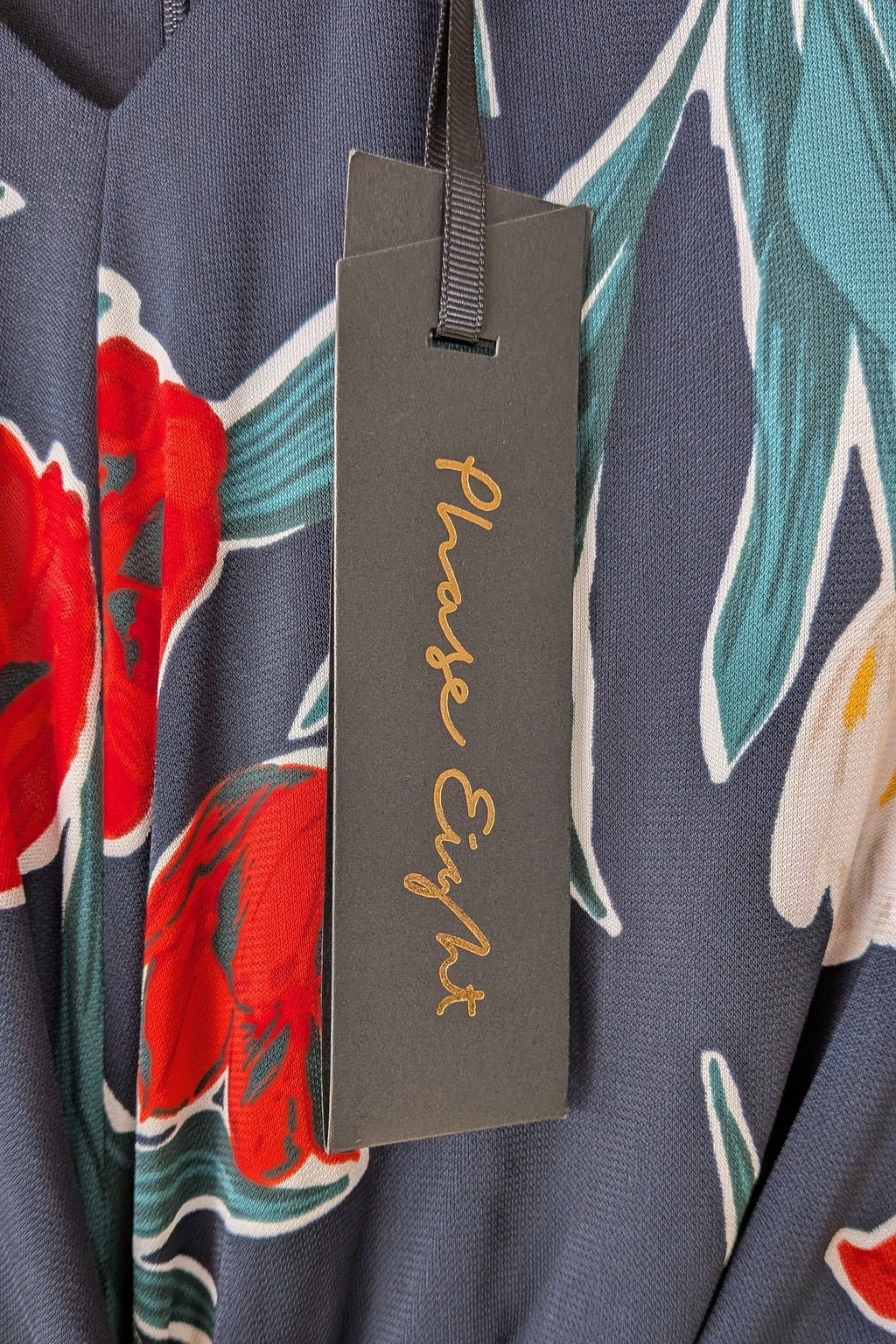 Phase Eight Nicole Printed Dress in Navy Size 16 BNWT RRP $250