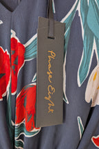 Phase Eight Nicole Printed Dress in Navy Size 16 BNWT RRP $250