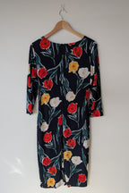 Phase Eight Nicole Printed Dress in Navy Size 16 BNWT RRP $250