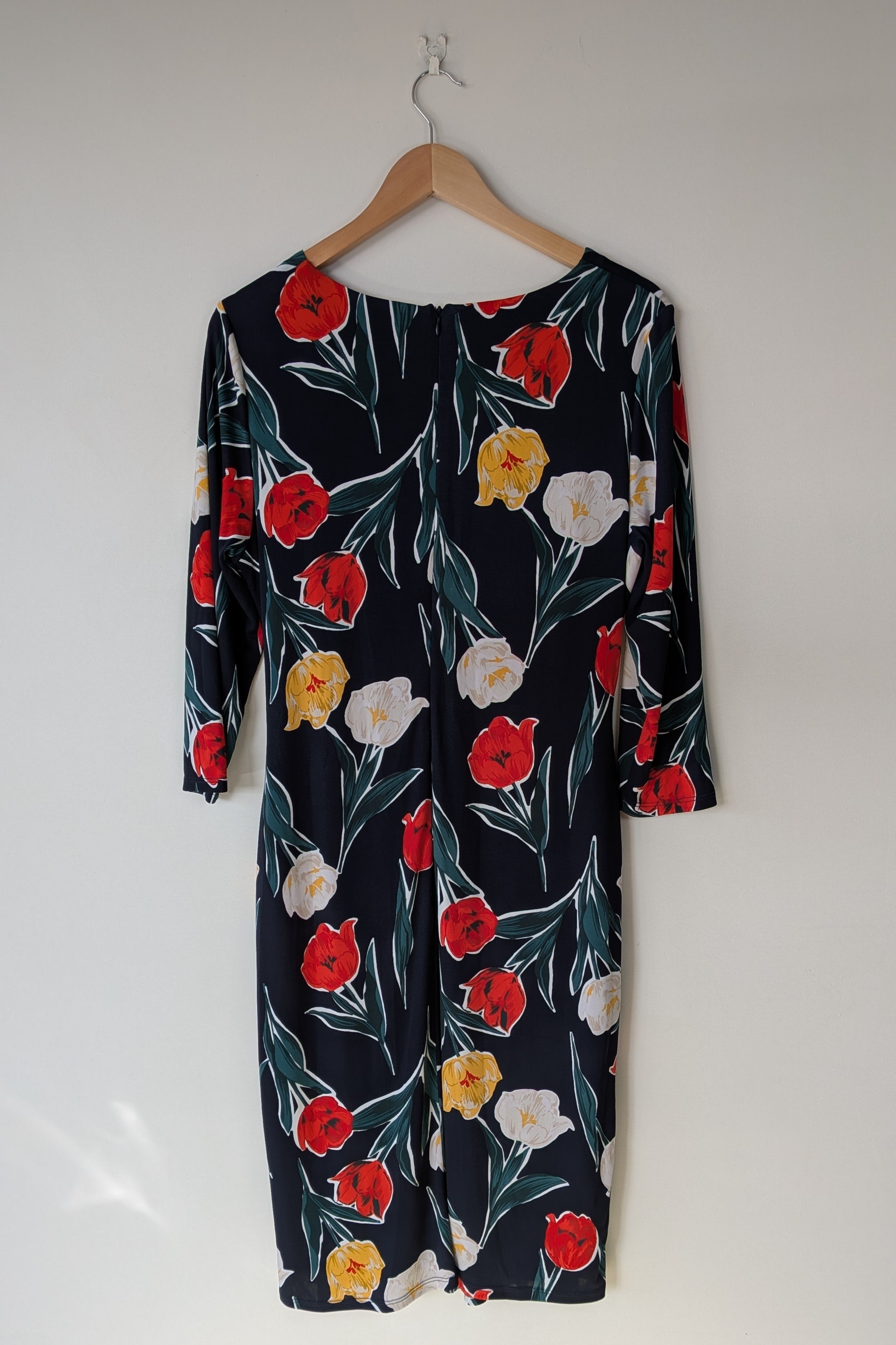 Phase Eight Nicole Printed Dress in Navy Size 16 BNWT RRP $250
