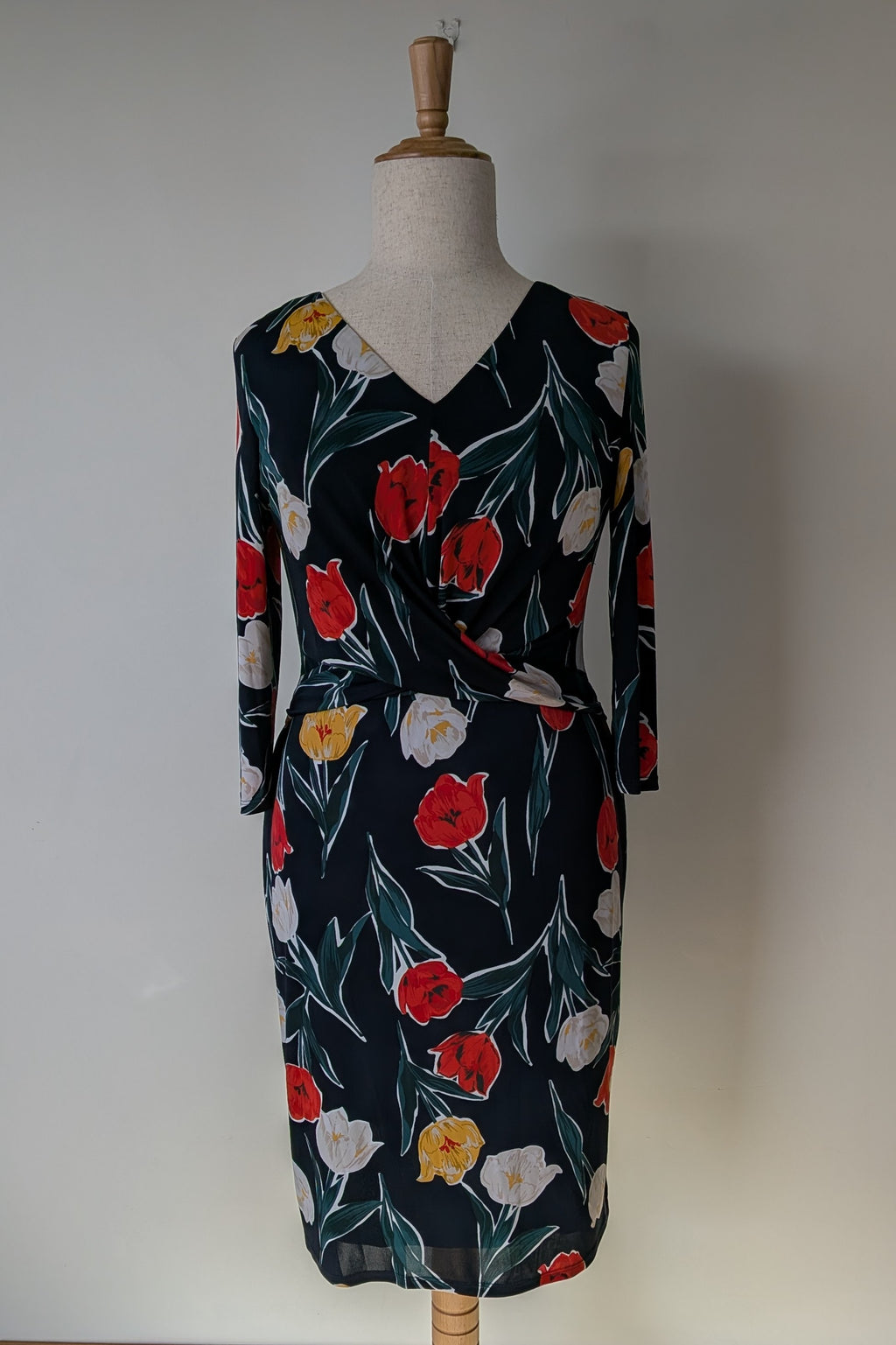 Phase Eight Nicole Printed Dress in Navy Size 16 BNWT RRP $250