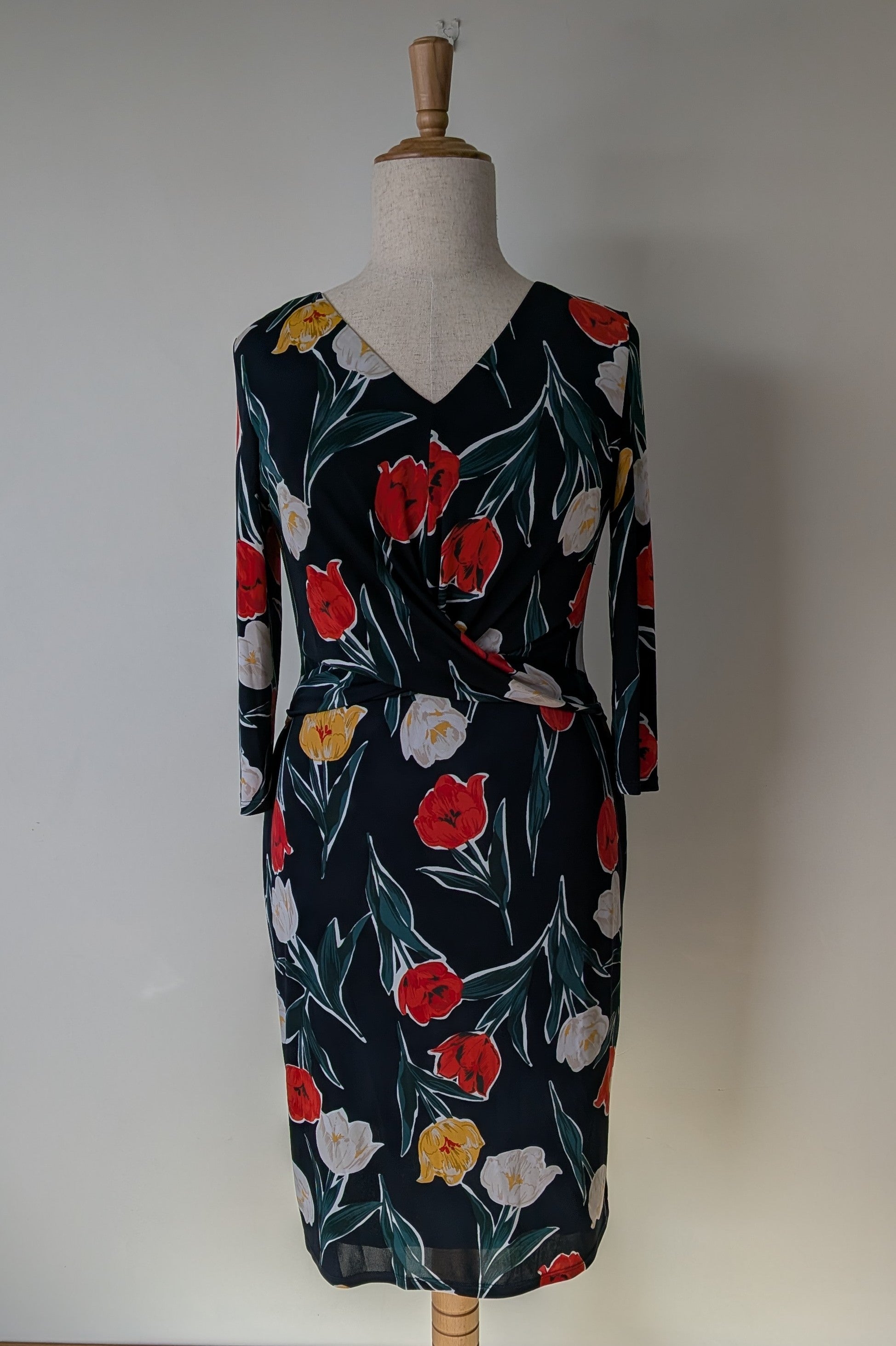 Phase Eight Nicole Printed Dress in Navy Size 16 Brand New With Tags RRP $250
