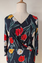 Phase Eight Nicole Printed Dress in Navy Size 16 BNWT RRP $250