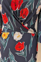 Phase Eight Nicole Printed Dress in Navy Size 16 BNWT RRP $250