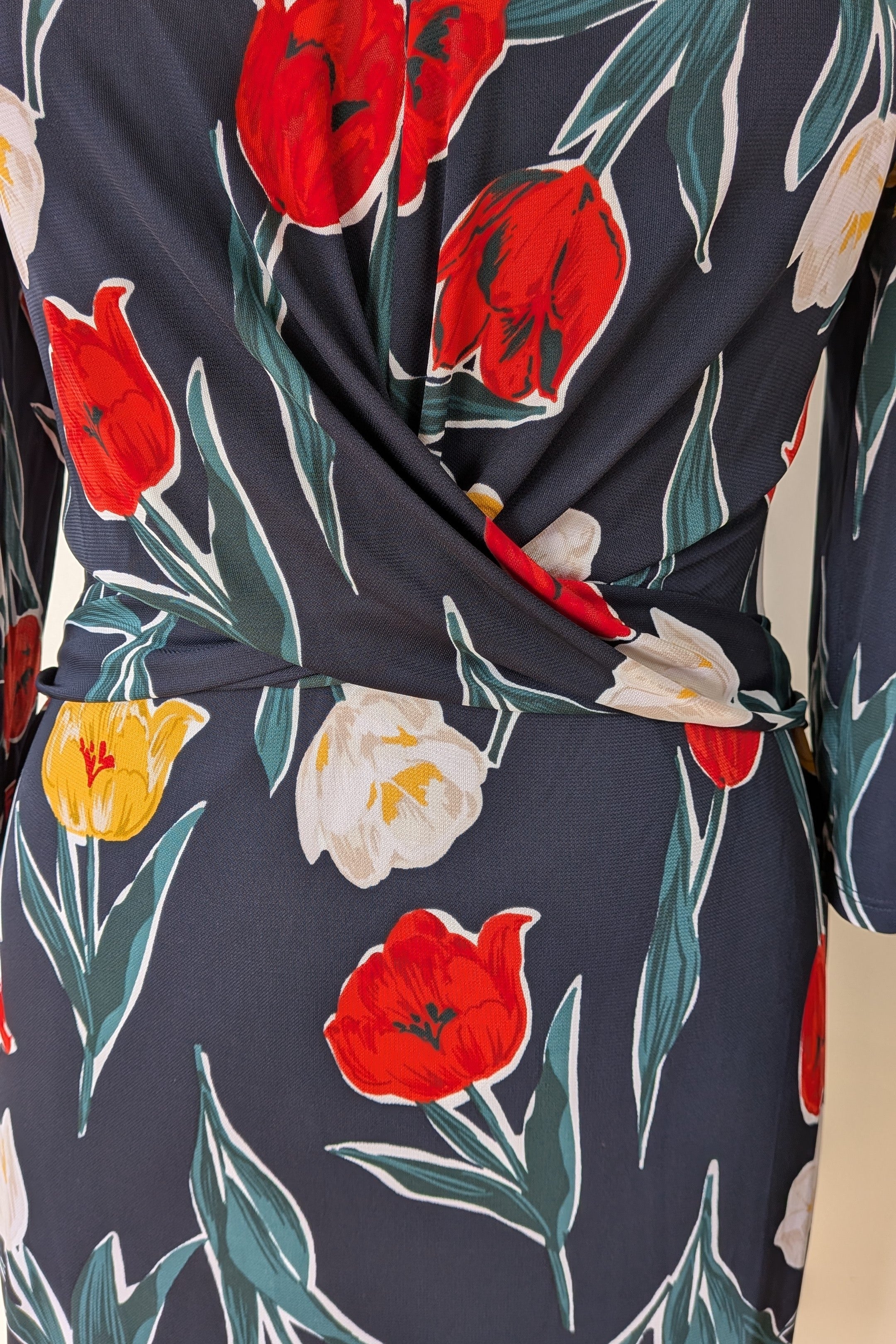 Phase Eight Nicole Printed Dress in Navy Size 16 Brand New With Tags RRP $250