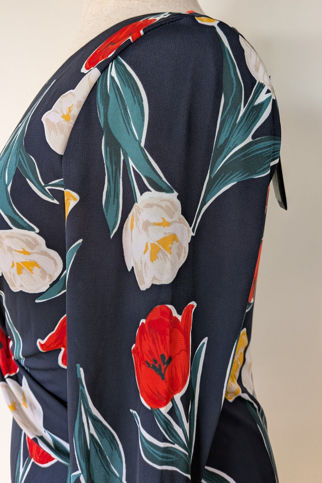 Phase Eight Nicole Printed Dress in Navy Size 16 BNWT RRP $250