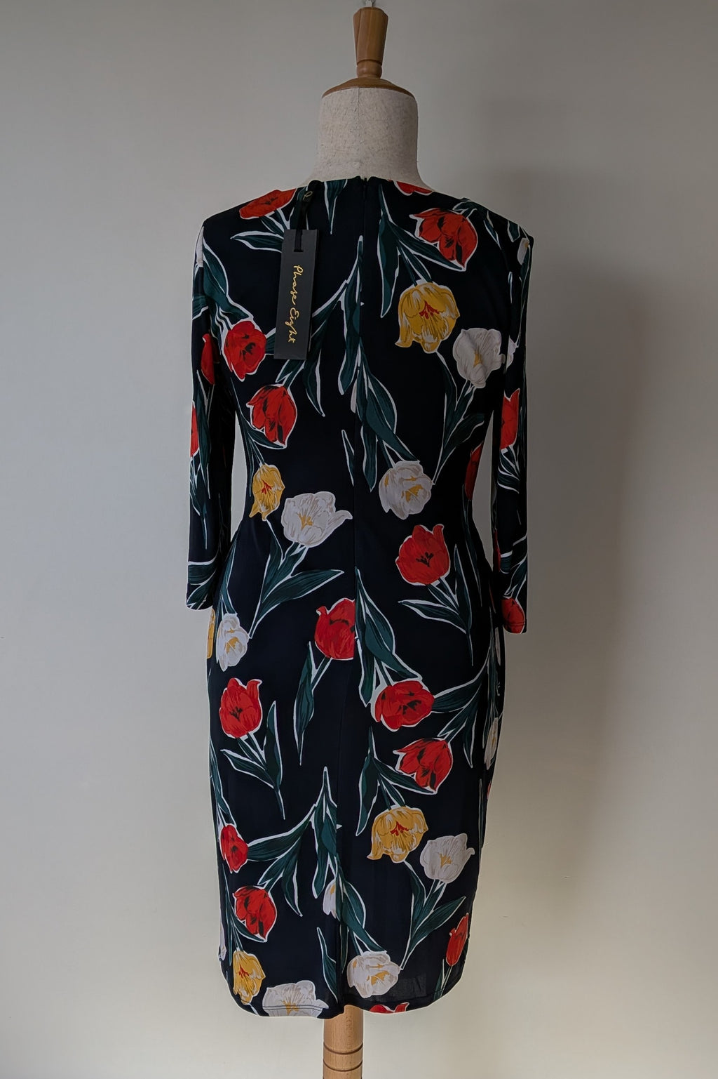 Phase Eight Nicole Printed Dress in Navy Size 16 BNWT RRP $250