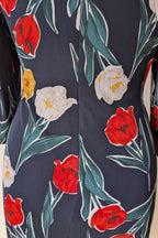 Phase Eight Nicole Printed Dress in Navy Size 16 BNWT RRP $250