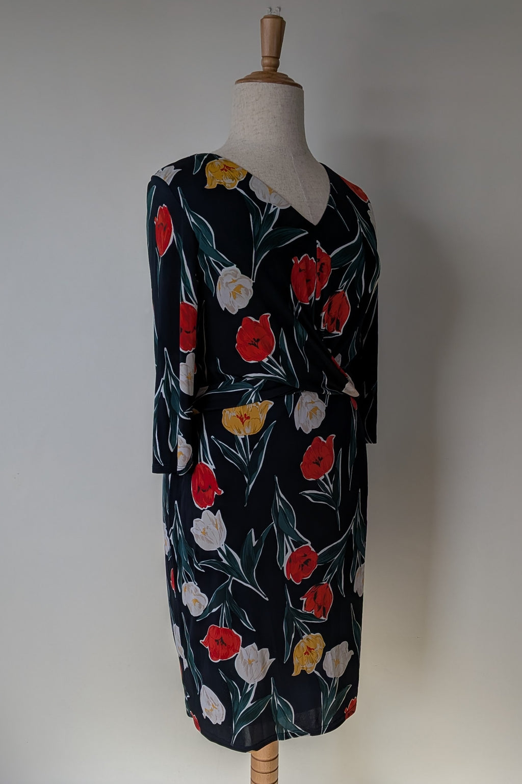 Phase Eight Nicole Printed Dress in Navy Size 16 BNWT RRP $250