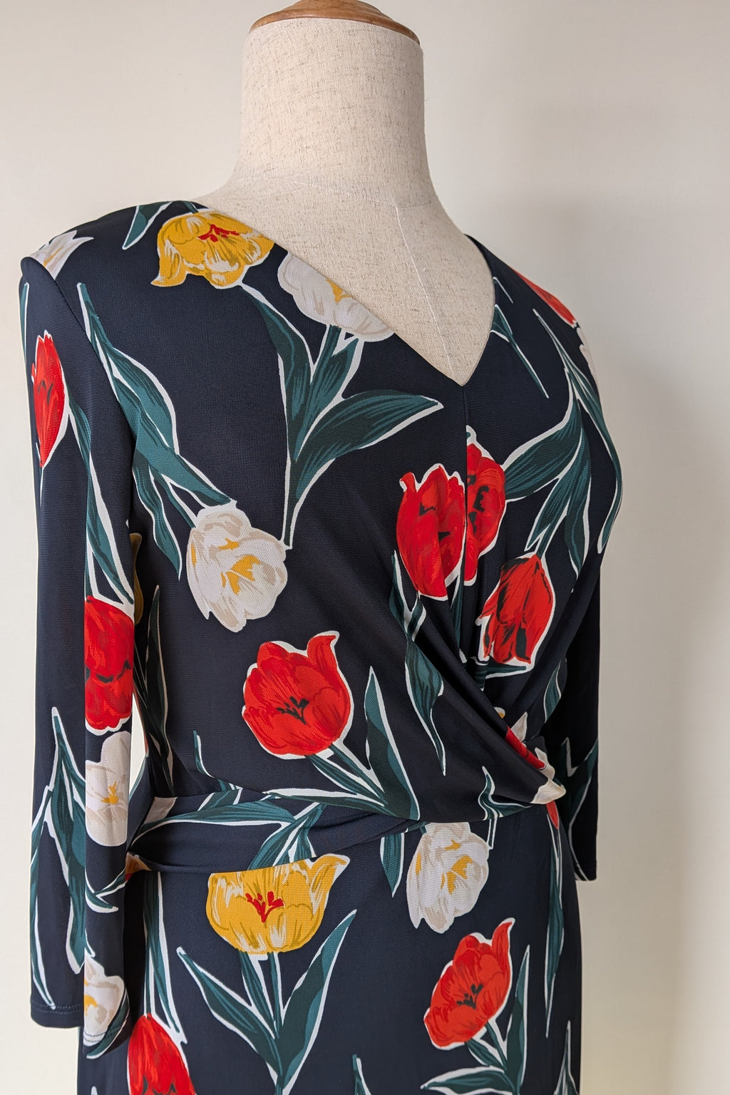 Phase Eight Nicole Printed Dress in Navy Size 16 BNWT RRP $250