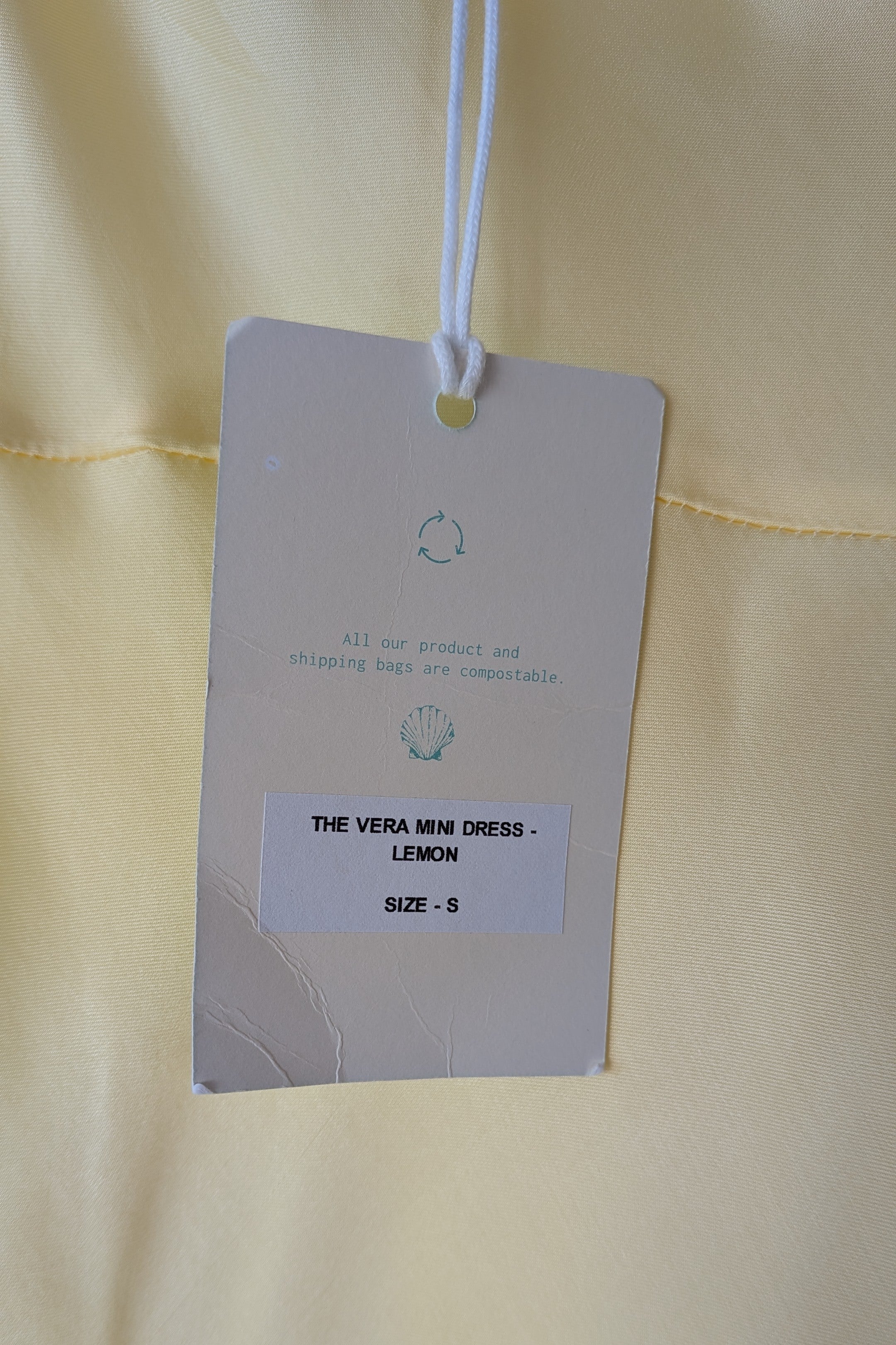 Turquoise Lane The Label Vera Slinky Mini Dress in Lemon Size S BNWT RRP $189