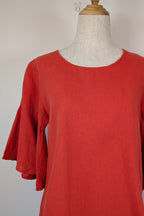 Portobello Australia Coral Linen Cotton Bell Sleeve Shirt Size M