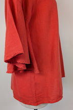 Portobello Australia Coral Linen Cotton Bell Sleeve Shirt Size M