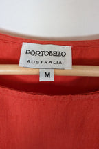 Portobello Australia Coral Linen Cotton Bell Sleeve Shirt Size M