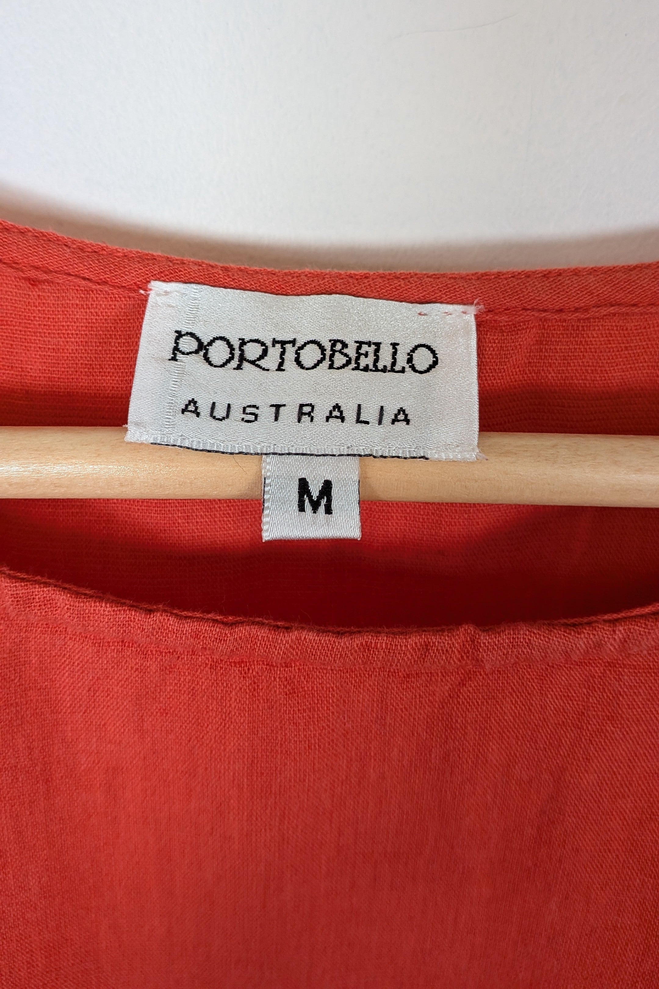 Portobello Australia Coral Linen Cotton Bell Sleeve Shirt Size M