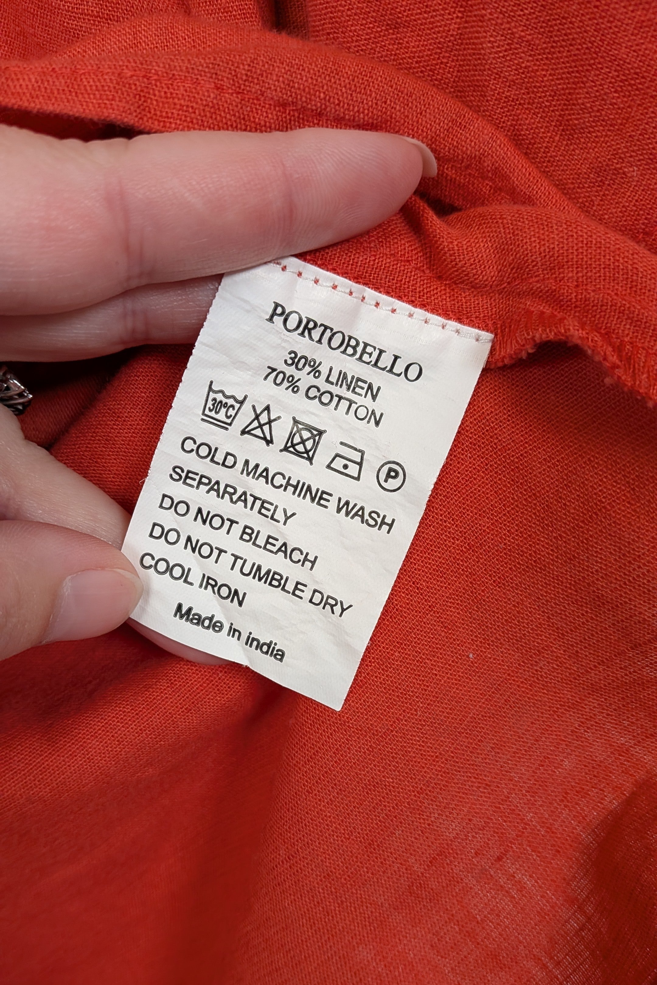 Portobello Australia Coral Linen Cotton Bell Sleeve Shirt Size M