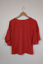 Portobello Australia Coral Linen Cotton Bell Sleeve Shirt Size M
