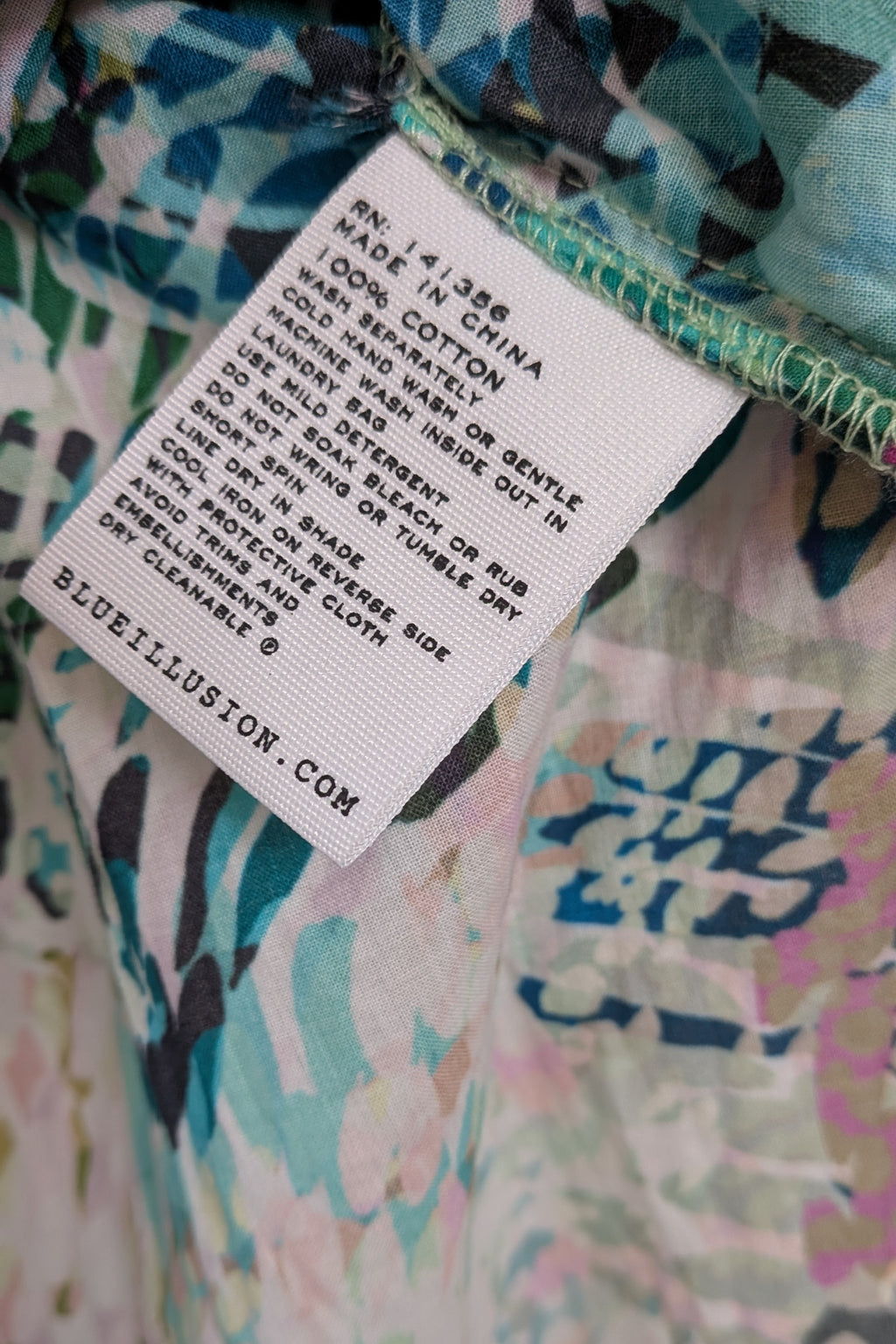 Blue Illusion St Jean Print Embellished Cotton Kaftan Size M