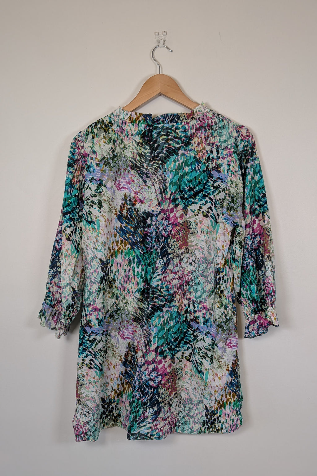 Blue Illusion St Jean Print Embellished Cotton Kaftan Size M