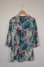 Blue Illusion St Jean Print Embellished Cotton Kaftan Size M