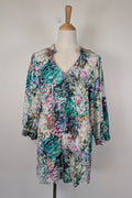 Blue Illusion St Jean Print Embellished Cotton Kaftan Size M