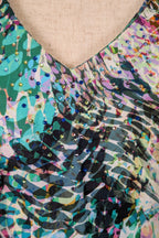 Blue Illusion St Jean Print Embellished Cotton Kaftan Size M