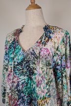 Blue Illusion St Jean Print Embellished Cotton Kaftan Size M