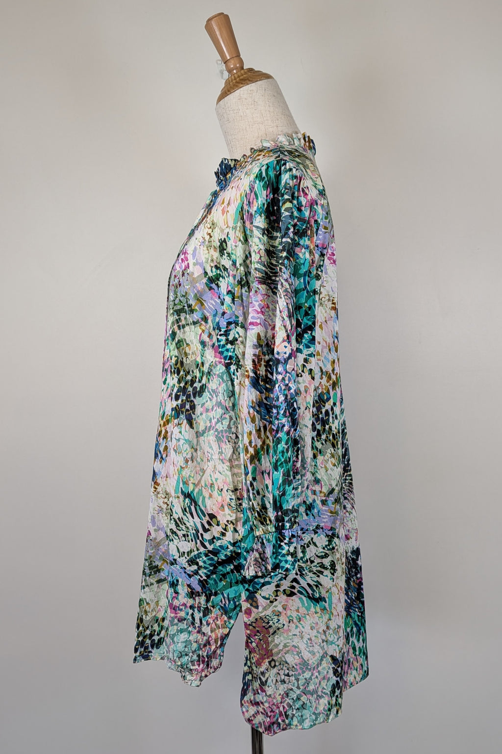 Blue Illusion St Jean Print Embellished Cotton Kaftan Size M