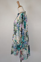Blue Illusion St Jean Print Embellished Cotton Kaftan Size M
