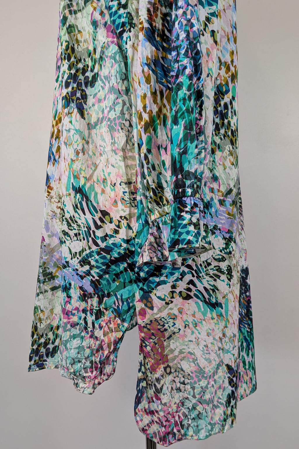 Blue Illusion St Jean Print Embellished Cotton Kaftan Size M
