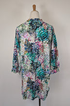 Blue Illusion St Jean Print Embellished Cotton Kaftan Size M