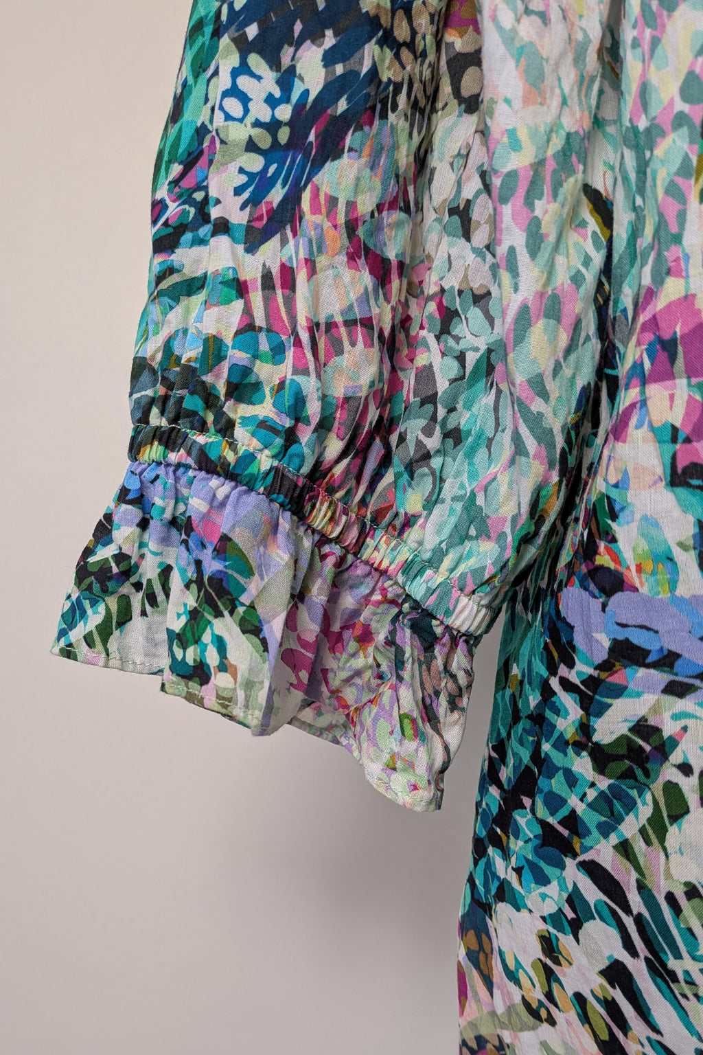 Blue Illusion St Jean Print Embellished Cotton Kaftan Size M
