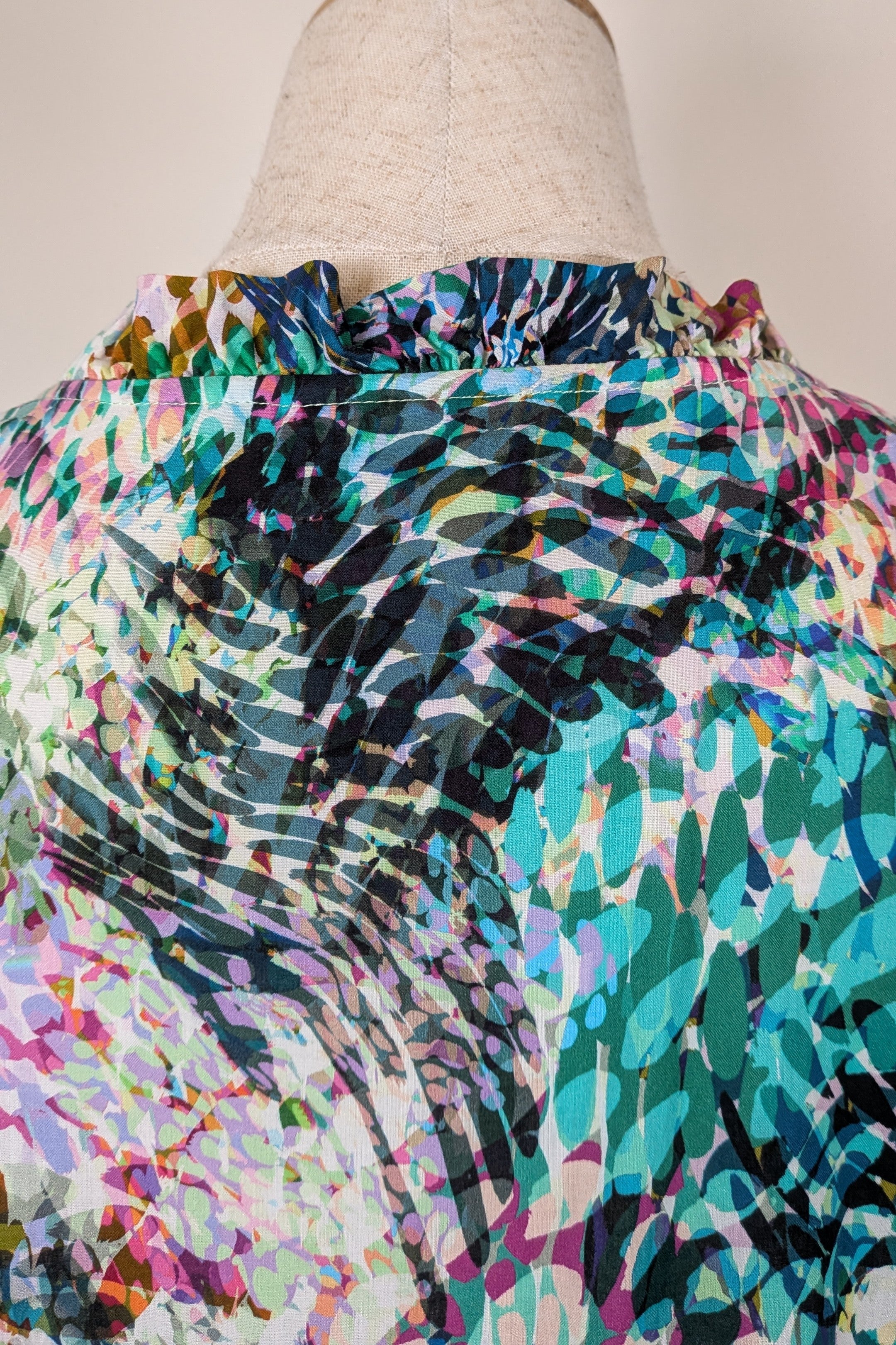 Blue Illusion St Jean Print Embellished Cotton Kaftan Size M