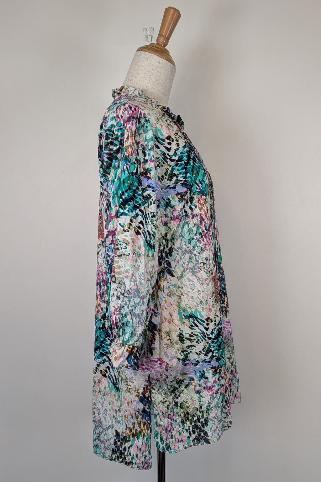 Blue Illusion St Jean Print Embellished Cotton Kaftan Size M