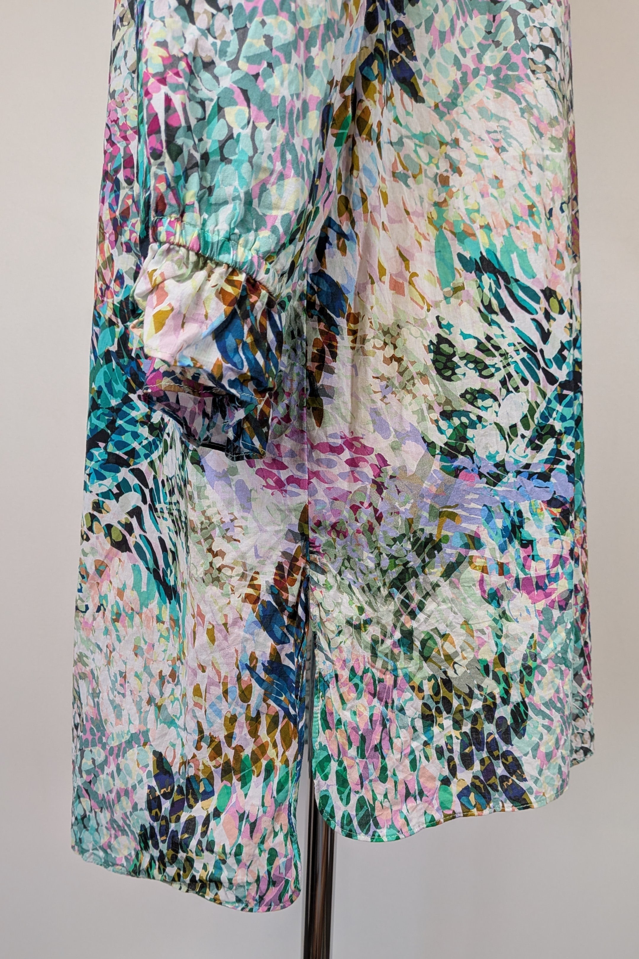 Blue Illusion St Jean Print Embellished Cotton Kaftan Size M